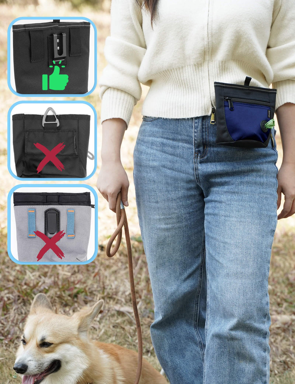 Gobeigo back metal clip allows versatile wear without restricting movement