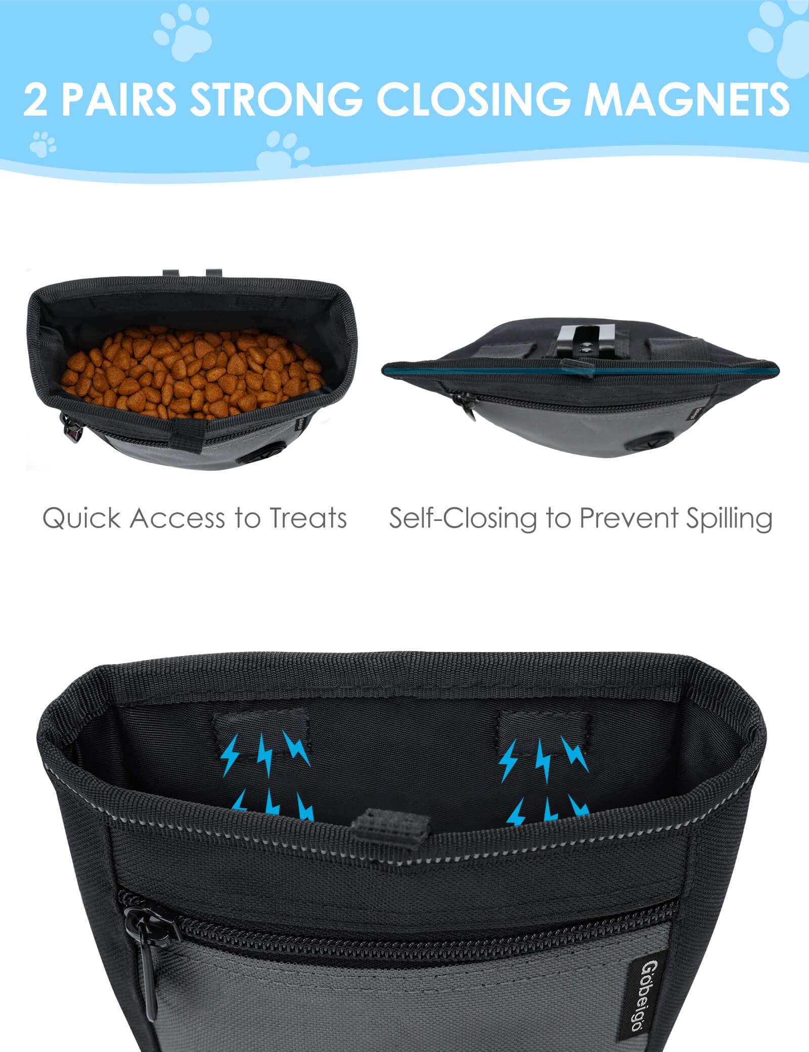 Gobeigo bag with back clip keeps essentials secure during training.