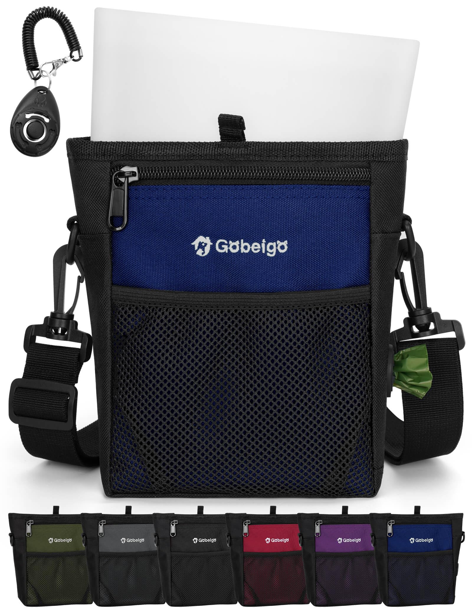 Gobeigo dog treat pouch with magnetic closure keeps treats secure on walks