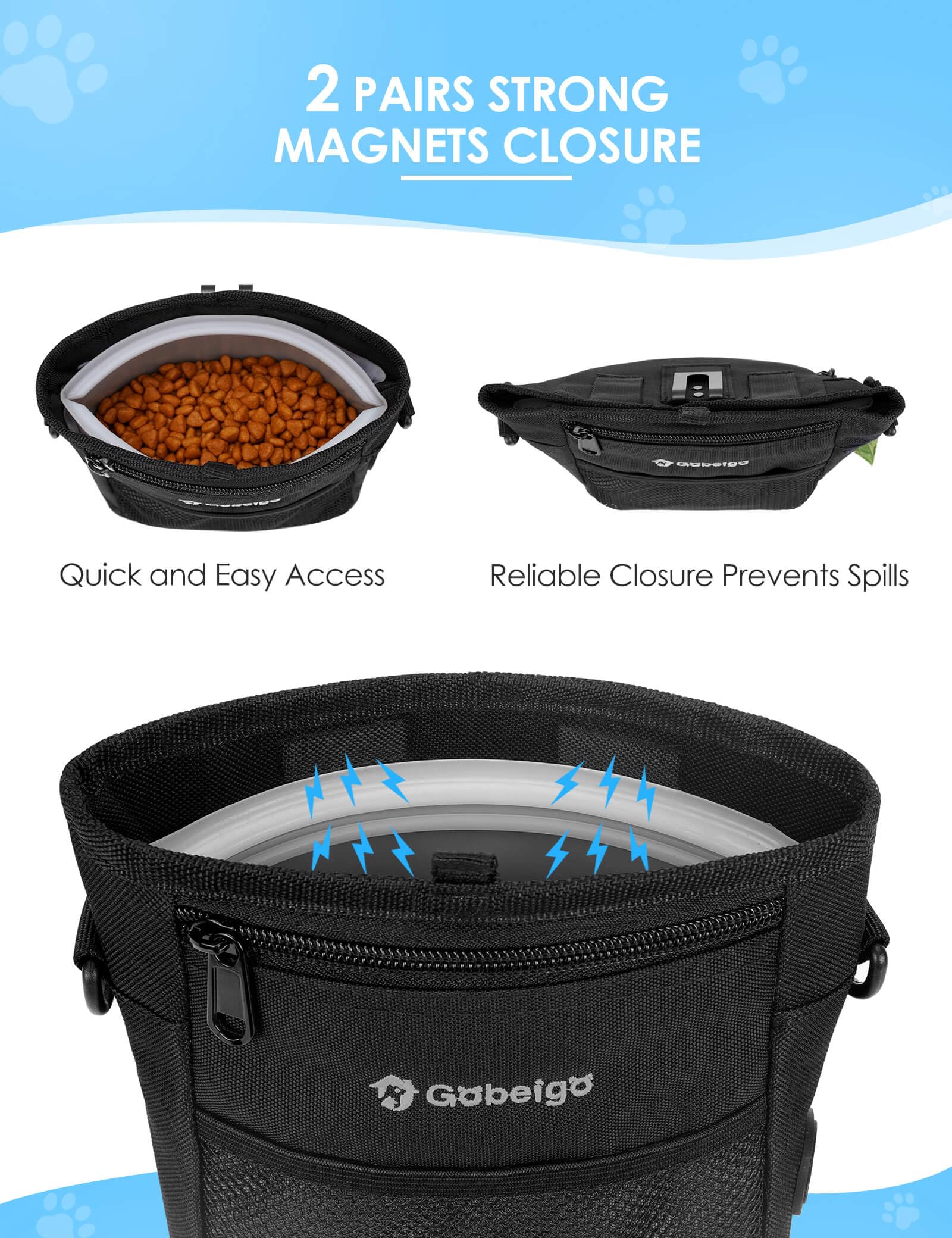 Gobeigo silicone bag insert inside pouch keeps treats clean and fresh after use.
