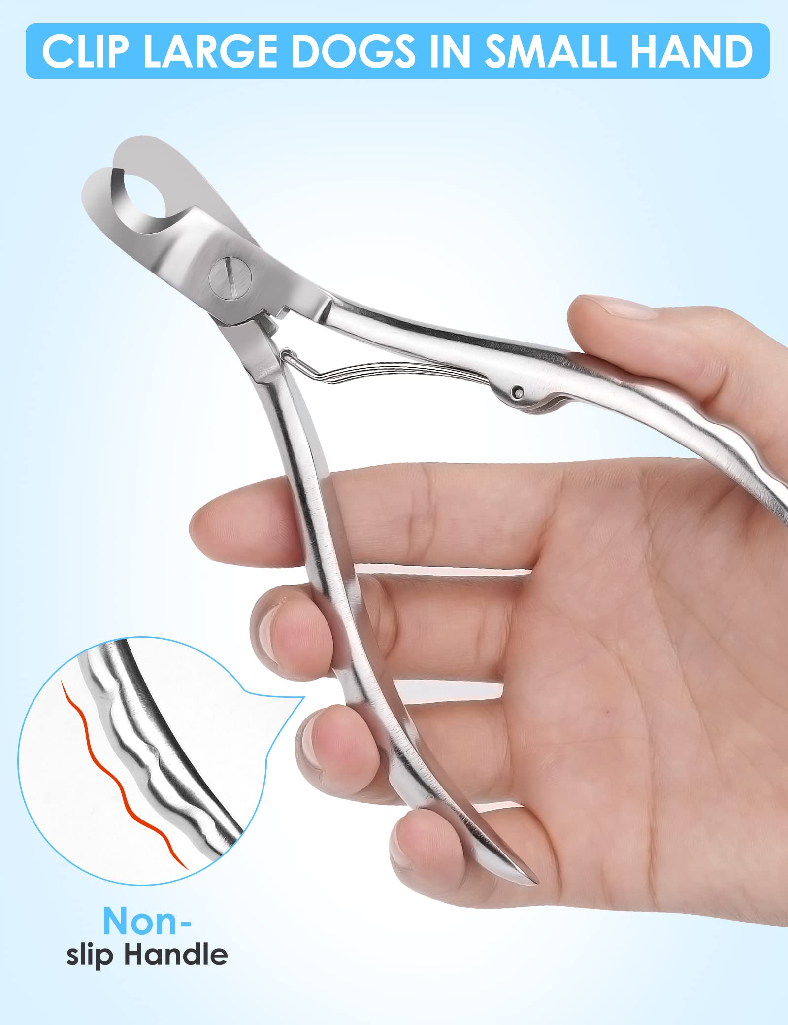 Gobeigo ergonomic non-slip handles reduce fatigue during grooming sessions.