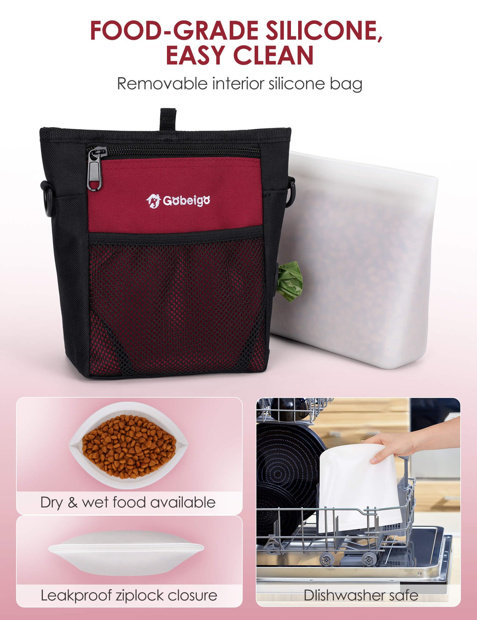 Gobeigo silicone bag insert is dishwasher safe and keeps treats fresh.