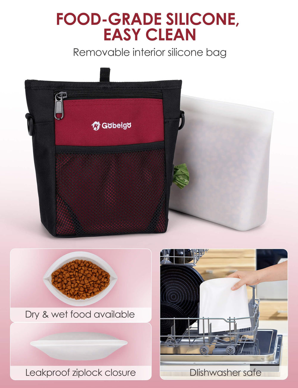 Gobeigo silicone bag insert is dishwasher safe and keeps treats fresh.