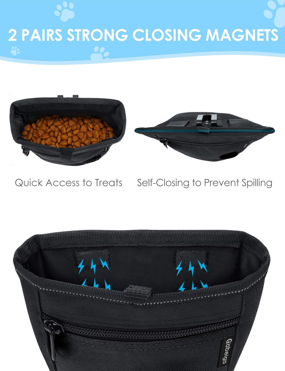 Gobeigo adjustable waist belt offers hands-free use.