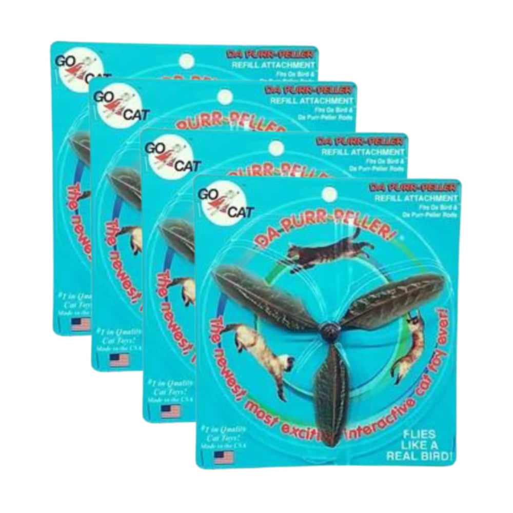 Safety reminder for GoCat toy use: supervise and discard worn parts.