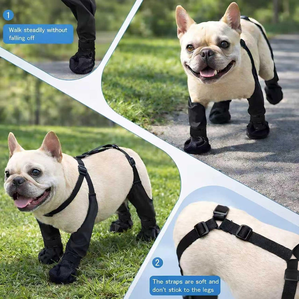 Gockeoz dog boots suspenders anti-slip sole providing steady traction.