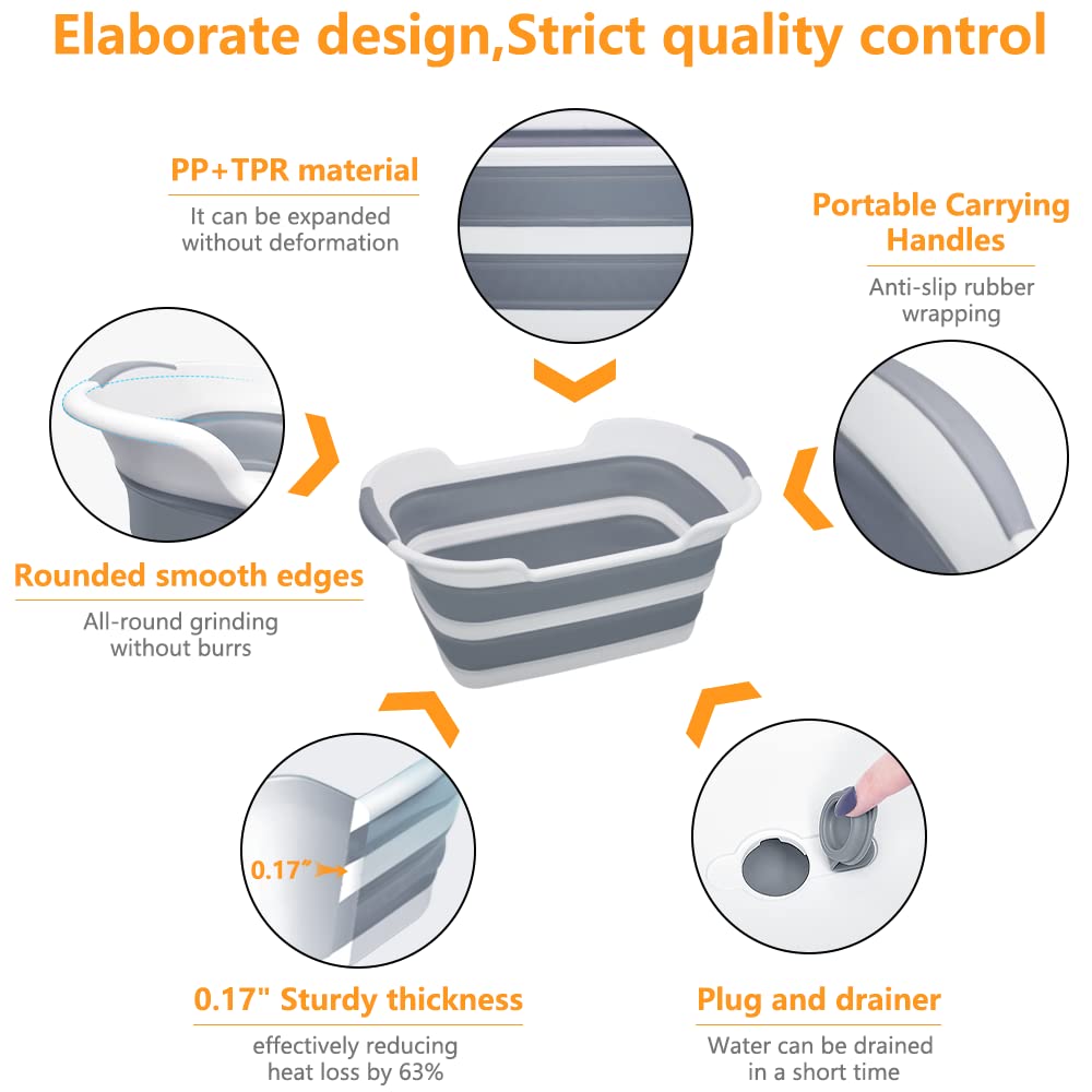 Goderewild collapsible tub provides base stability for safe bathing.