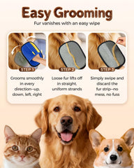 Godmifa pet hair remover glove on car seats traps fur efficiently.