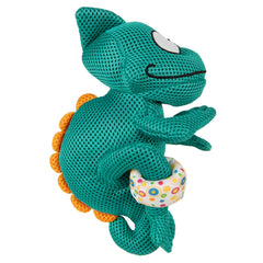 GoDog Amphibianz chameleon teal floating plush that dries quickly after water fun.