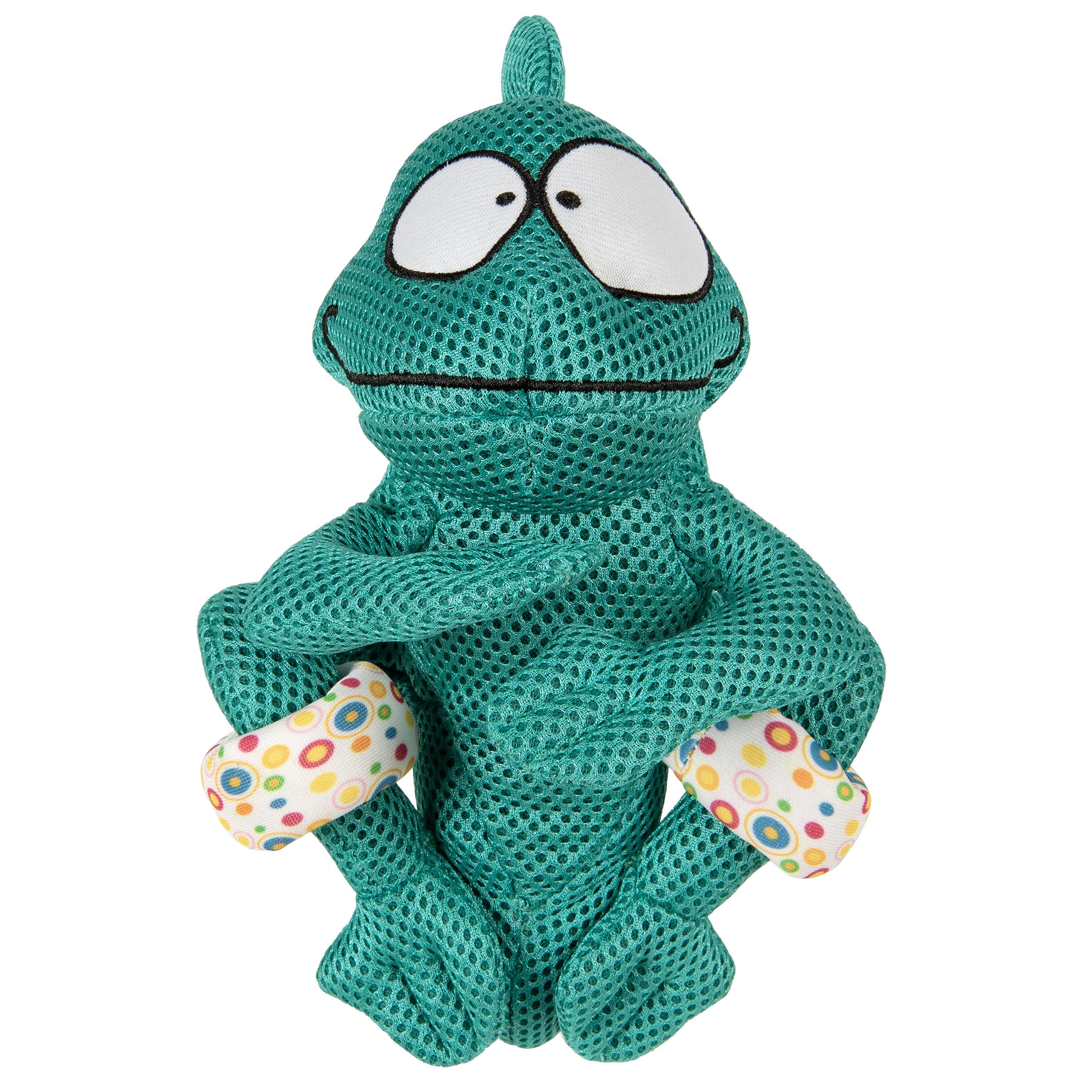 GoDog Amphibianz chameleon teal toy for outdoor play and squeaky fun.