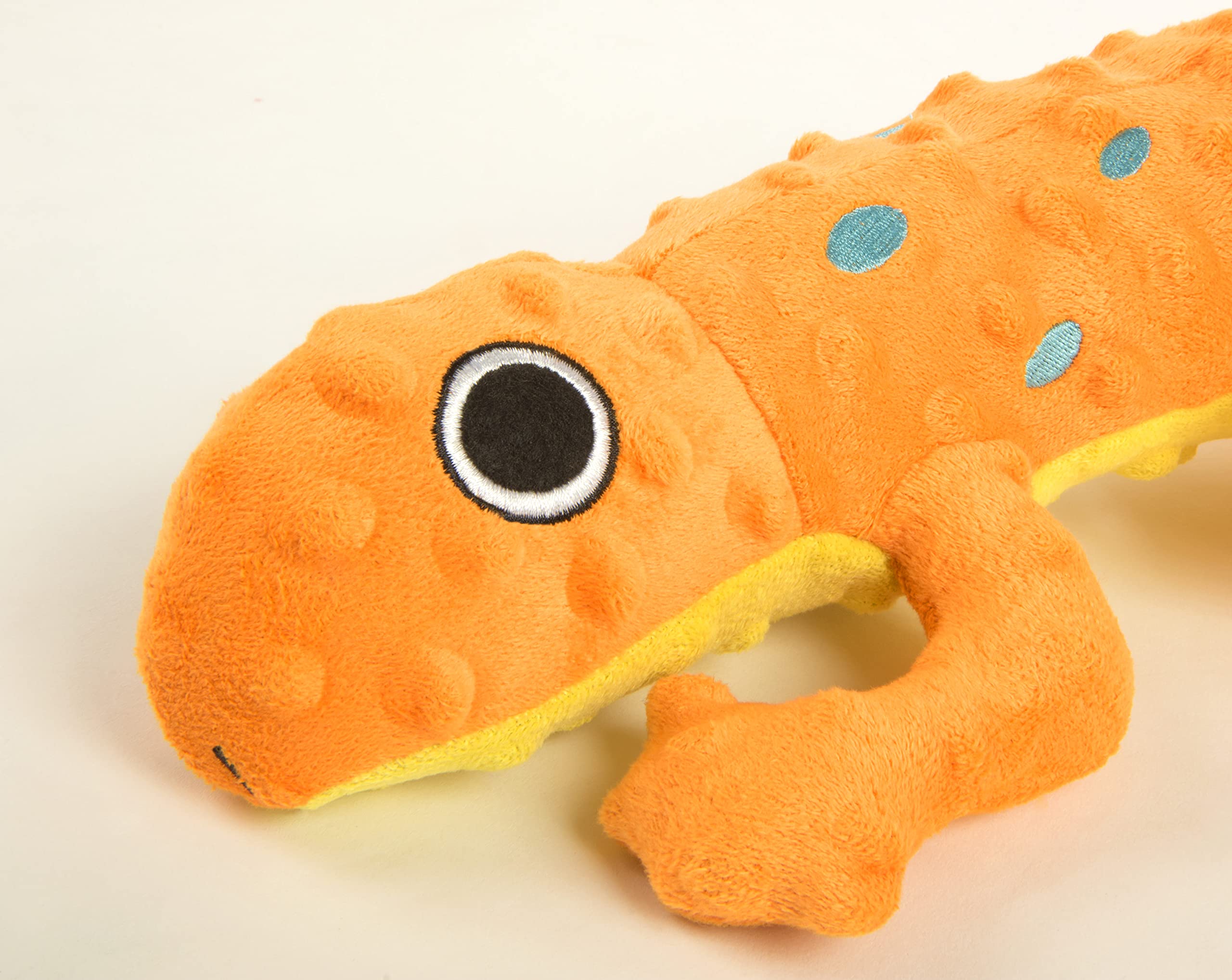 Gecko with reinforced seams for extra durability in GoDog Amphibianz line.