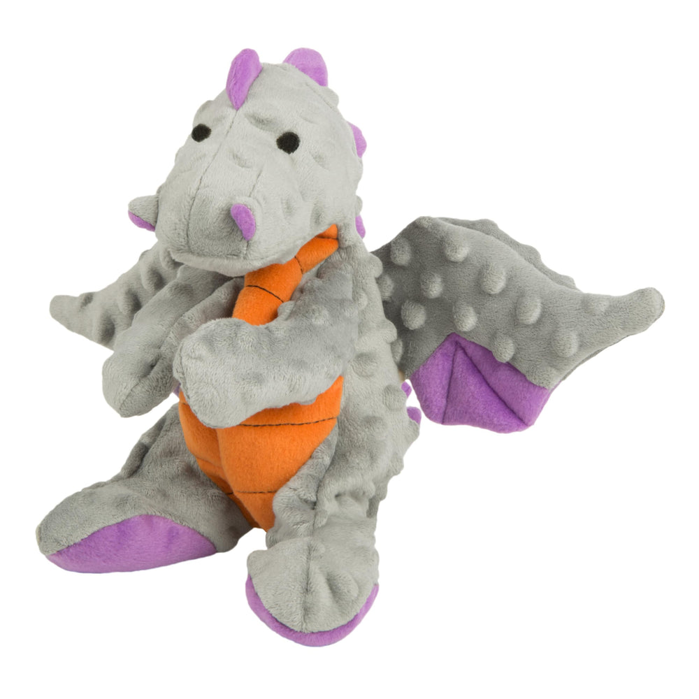 goDog Dragons bubble plush squeaky toy in gray for active play.