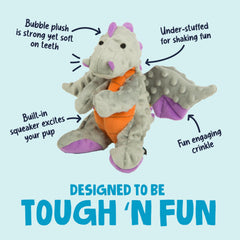 goDog Dragons chew guard quilted mesh adds durability for tough chewers.