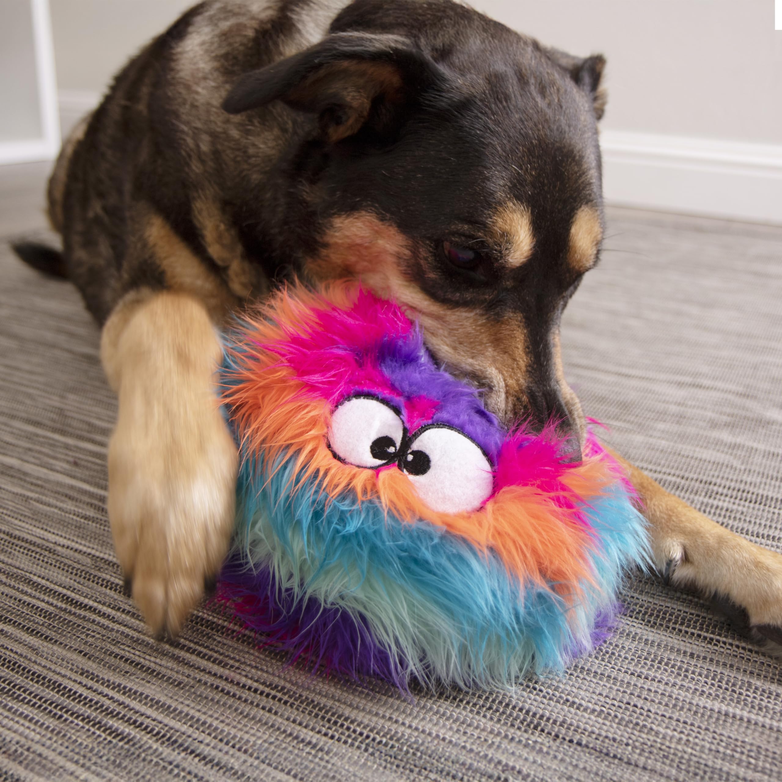 goDog Furballz googly eyes closeup showing playful appeal for dogs.