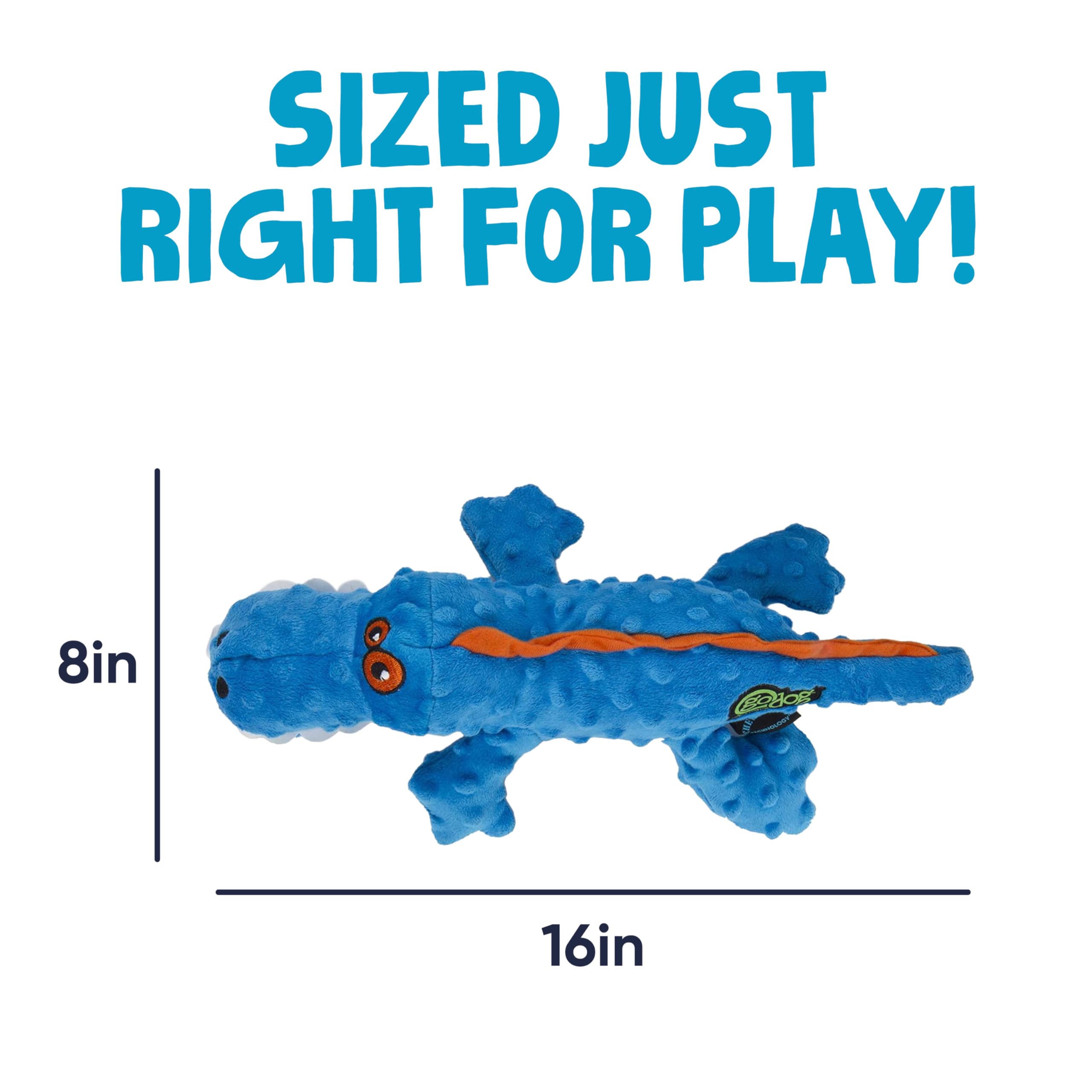 goDog Gators durable quilted mesh fabric supports longer-lasting plush play.