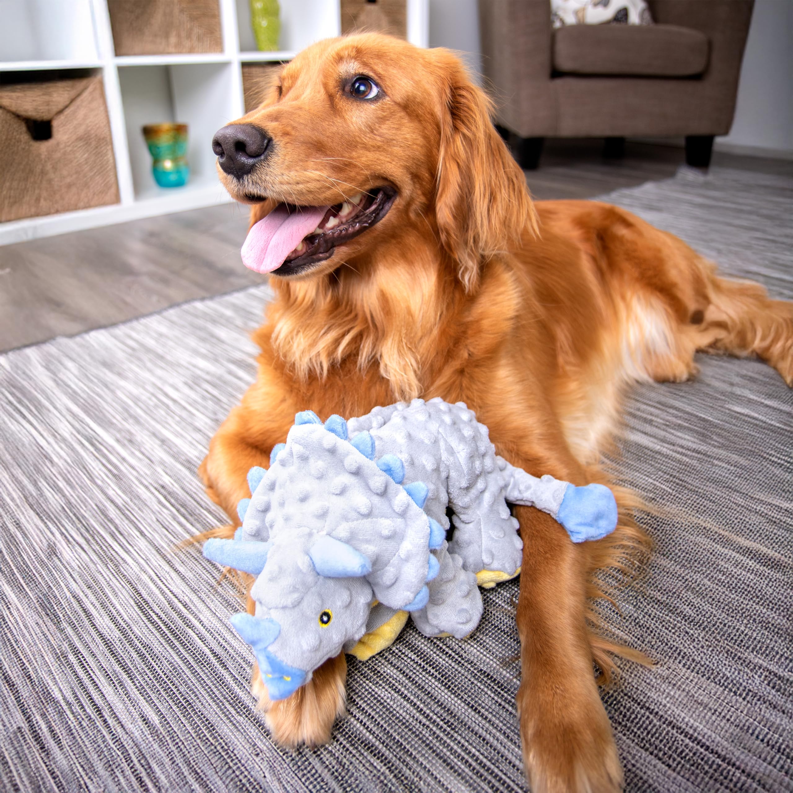 GoDog Large gray size suitable for medium to large dogs for hearty play.