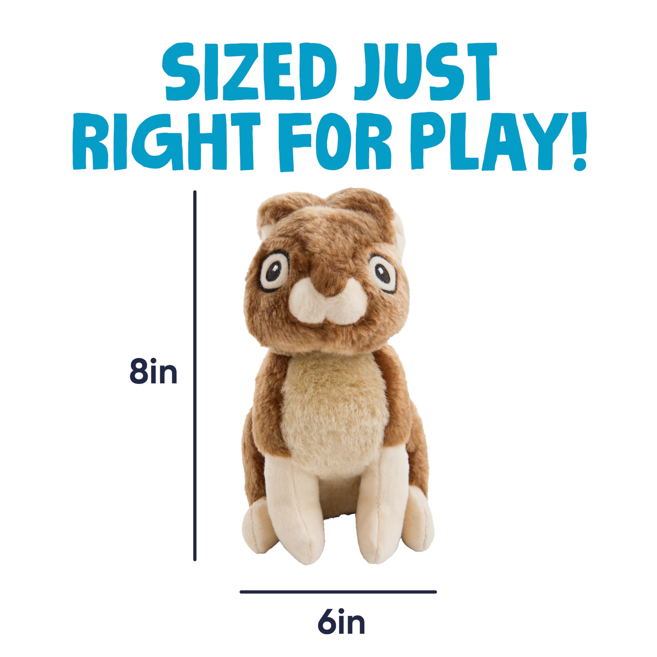 GoDog Wildlife Rabbit Squeaky Plush Toy with Chew Guard Technology resists rough chewing during games