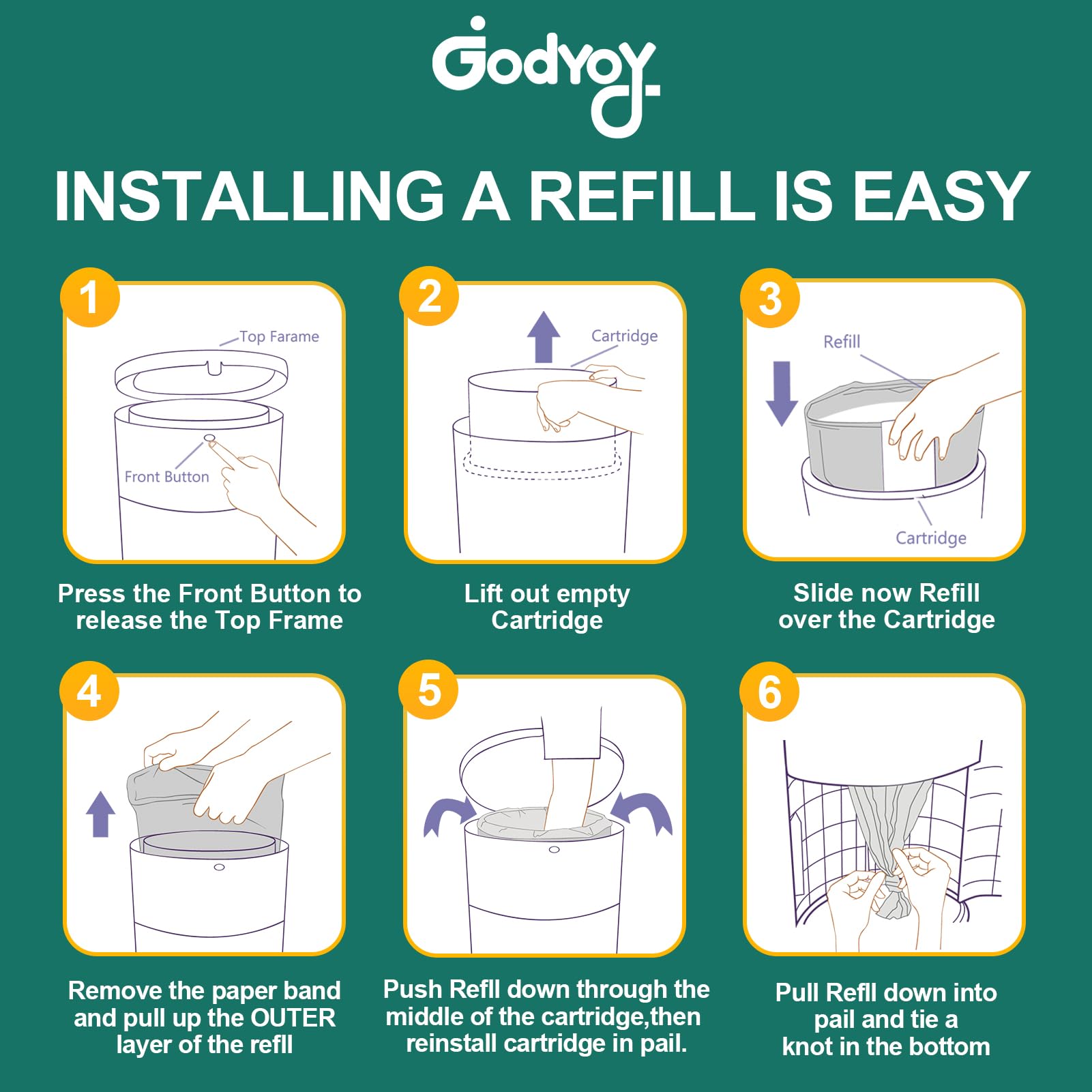 Godyoy large-capacity refill bags, 42.6 ft each, reduce replacements