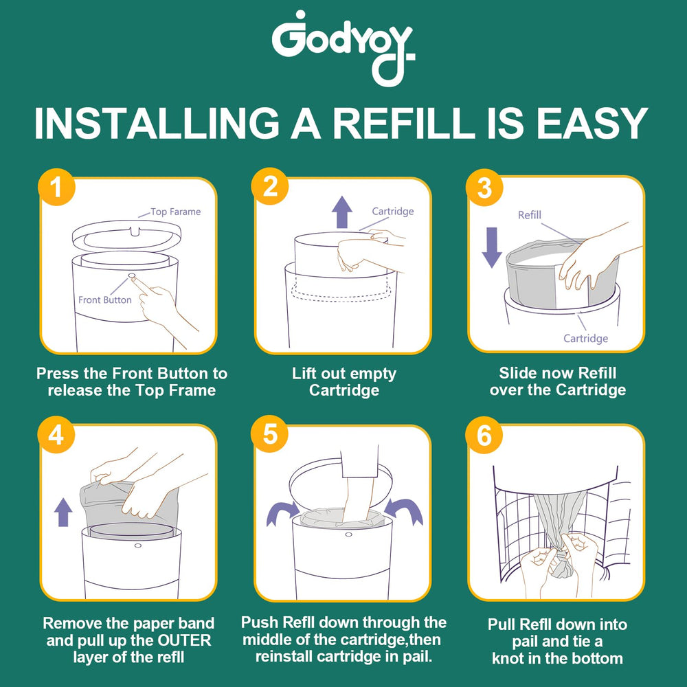 Godyoy large-capacity refill bags, 42.6 ft each, reduce replacements
