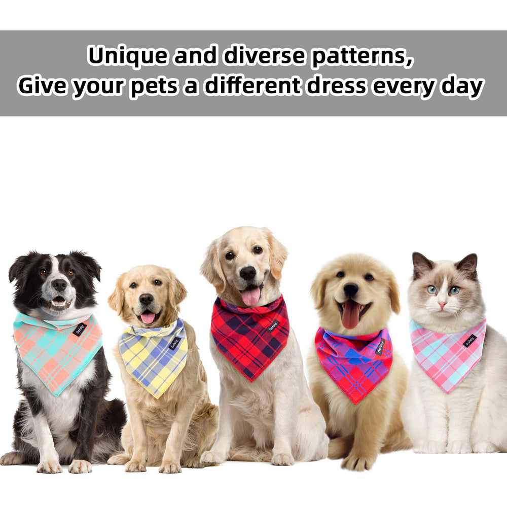 Gofshy XL yellow plaid bandana brightens seasonal photos