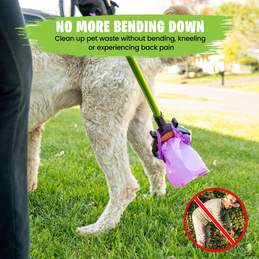 GoGo Stik Catch-N-Go bag-dispense system keeps waste away from hands.