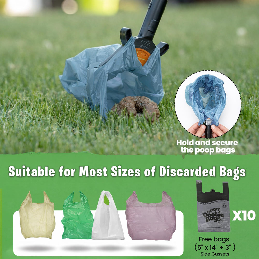 GoGo Stik XP compatible with heavy dootie bags for mess-free cleanup.