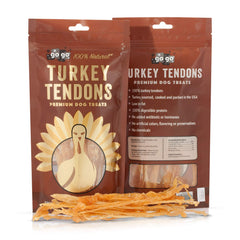 GOGO turkey tendon strips close-up texture highlights natural protein