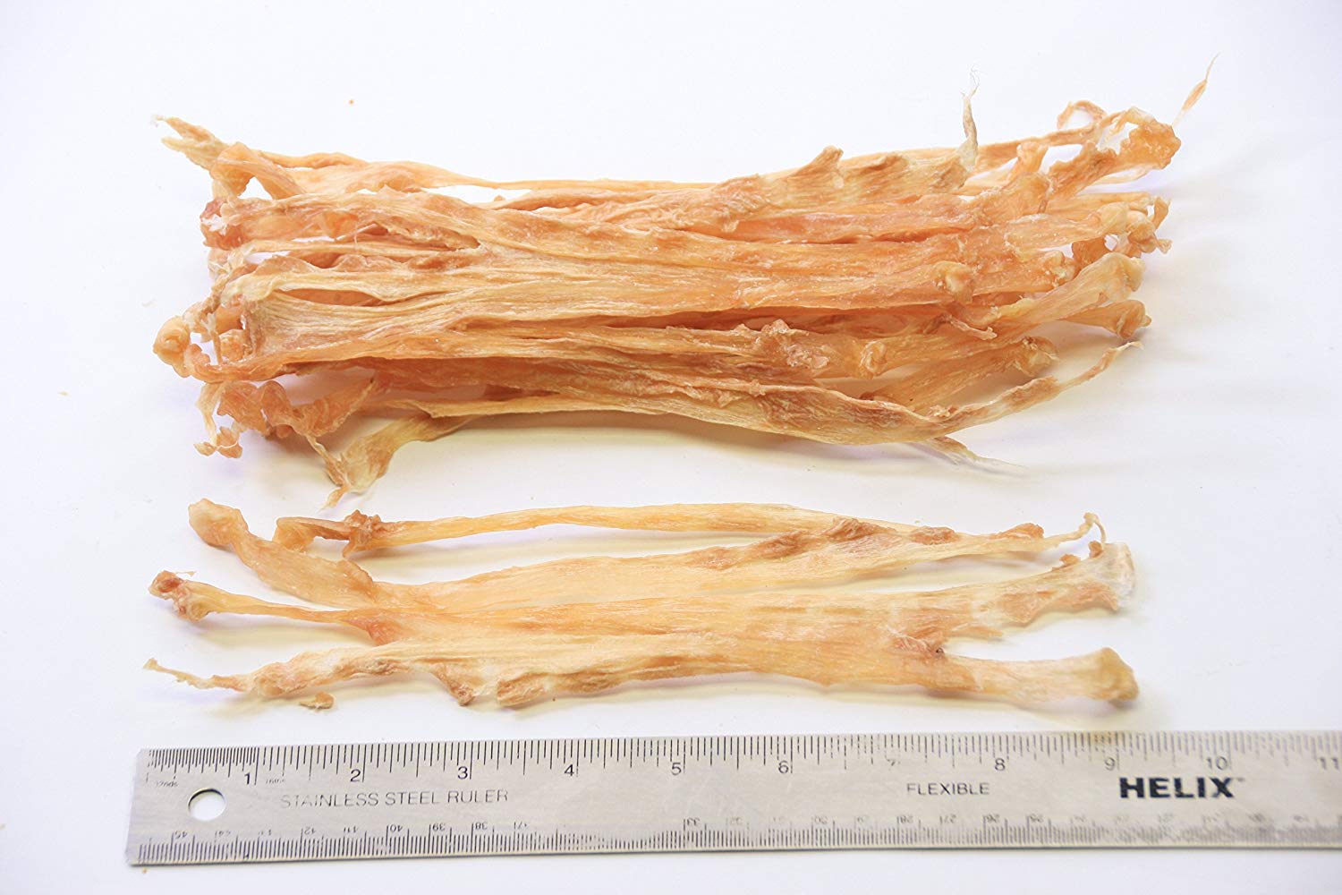 GOGO Turkey Tendon Strips texture-closeup: natural chew surface enjoyed by dogs.