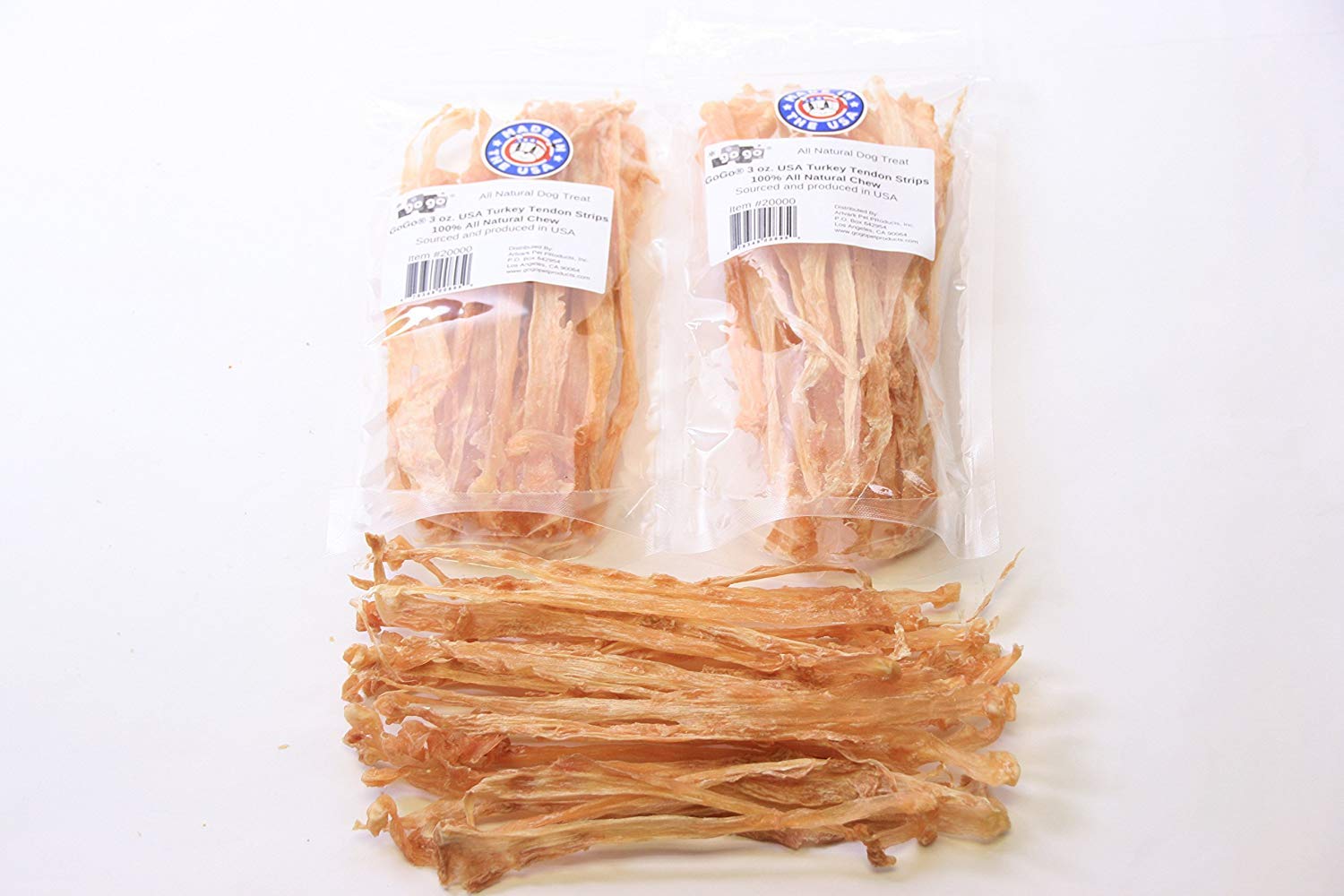 GOGO Turkey Tendon Strips usa-sourced: made in USA with quality turkey tendons.