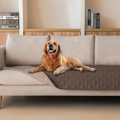 Gogobunny dark chocolate plaid blanket offers soft, waterproof protection for sofas.