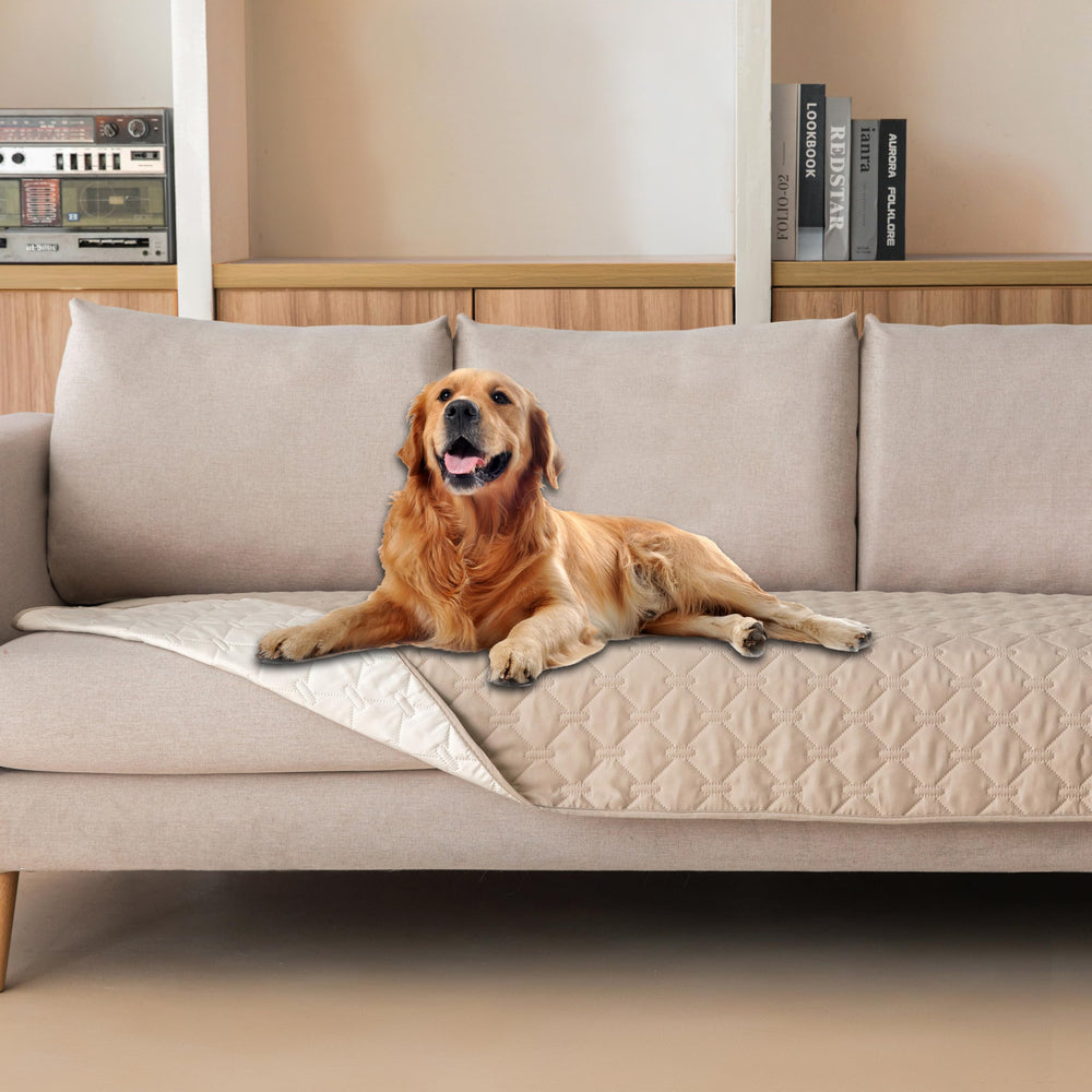 Gogobunny dog bed cover showing waterproof top layer protecting furniture