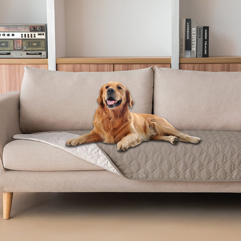 Gogobunny dog blanket with waterproof outer layer for furniture lounging.