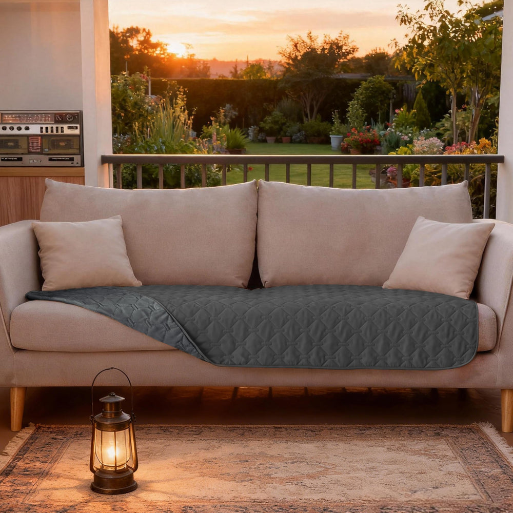 Gogobunny lightweight blanket folded for travel fits in a car or bag.
