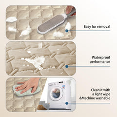 Gogobunny waterproof backing protecting against damp grass during outdoor use.