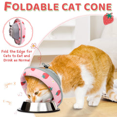 GoGoPaw cat cone adjustable buckle Velcro ensures secure fit without slipping.