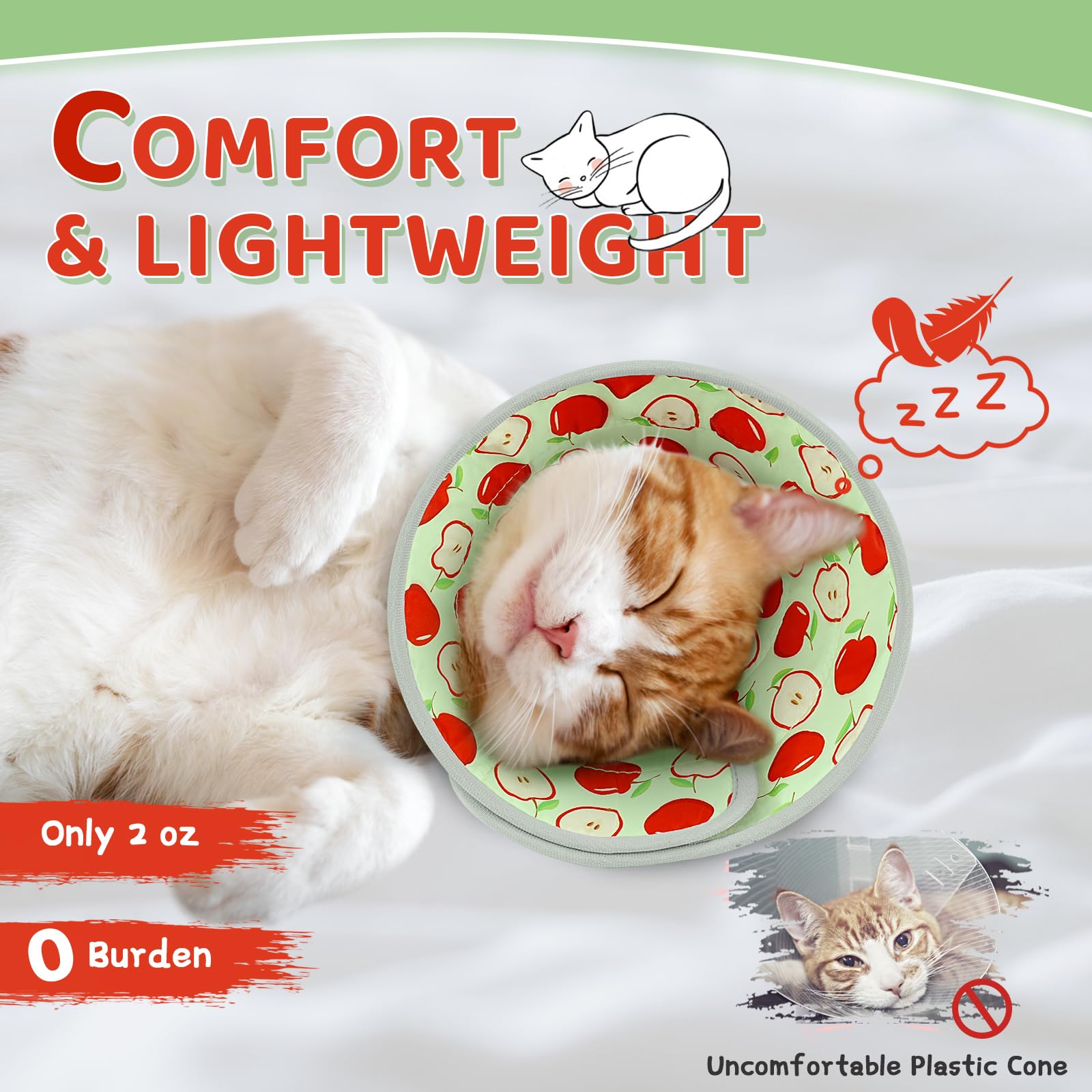 GoGoPaw adjustable cat cone with buckle and Velcro for secure fit