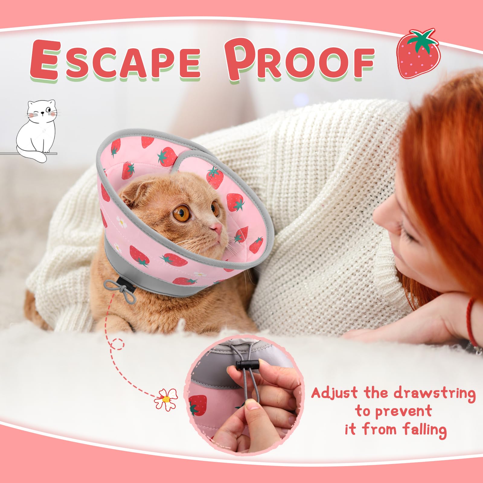 GoGoPaw design allows eating and drinking without removing the cone.