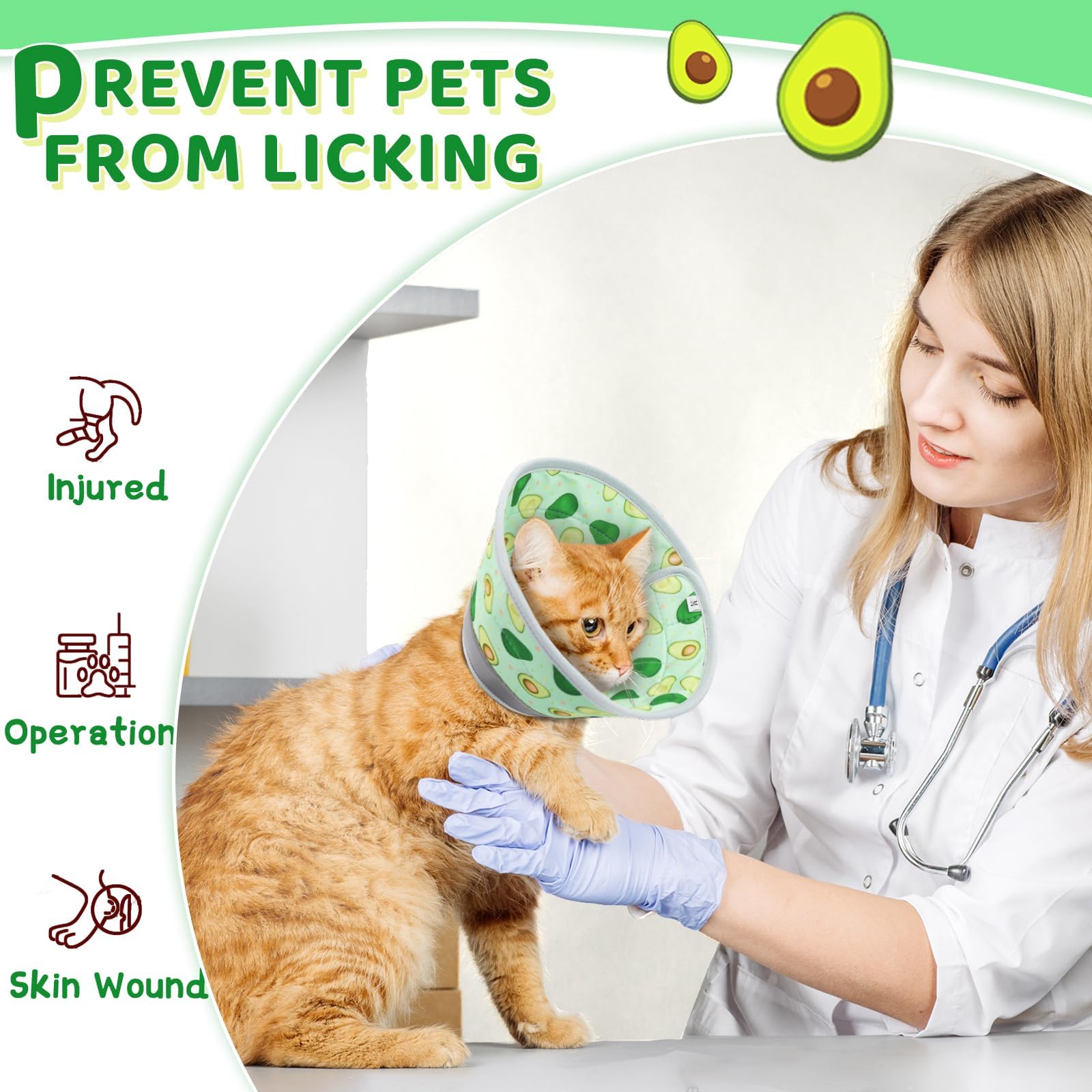 GoGoPaw cat cone lemon pattern provides lightweight wear during daily routines