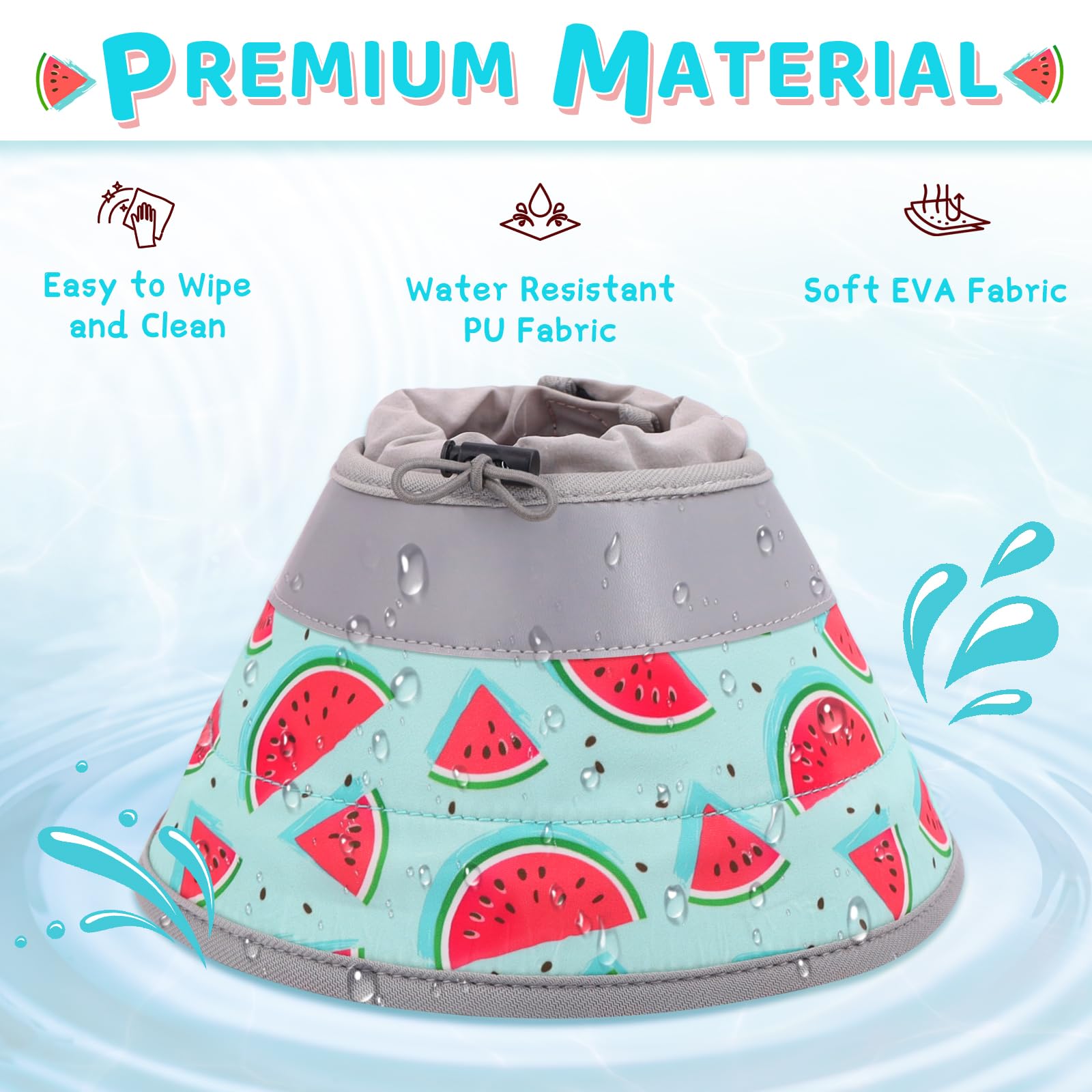 GoGoPaw blue waterproof material close-up shows durability and easy cleaning.