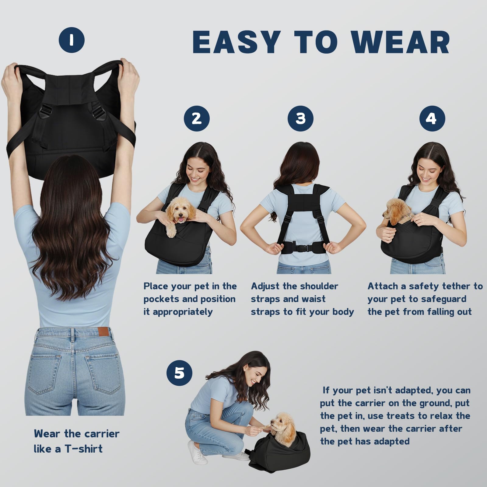 GoGoPaw supports travel, hiking, and camping with a hands-free design.