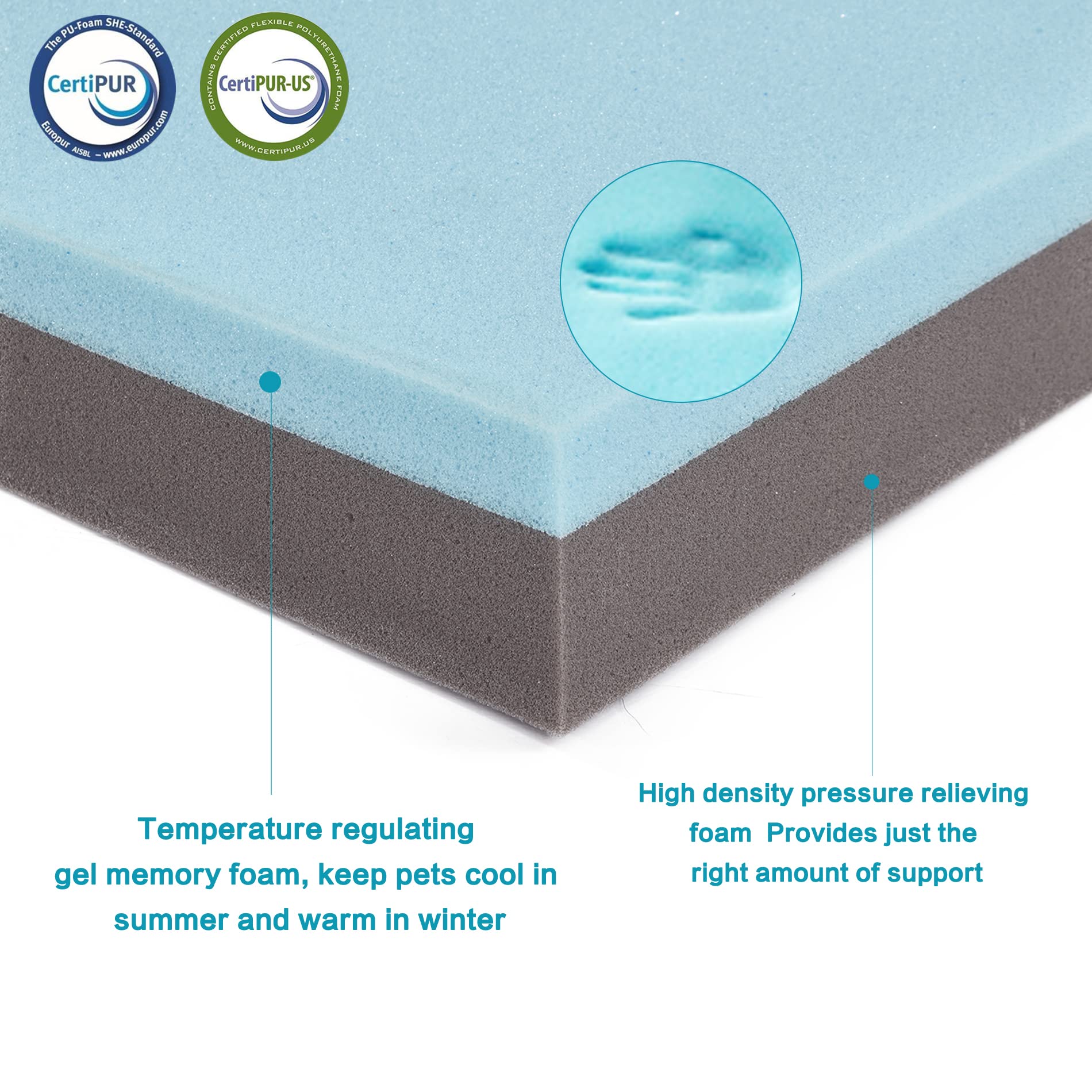 Gohoo Pet crate-ready bed tucked in a crate for travel and home use