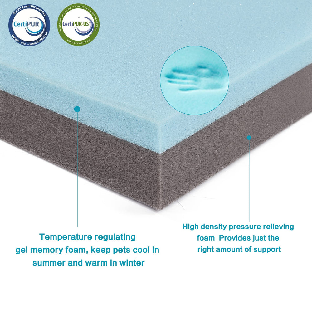 Gohoo Pet crate-ready bed tucked in a crate for travel and home use