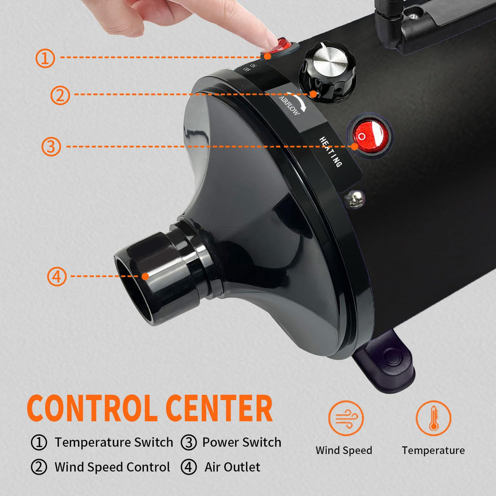 Golada Dog Dryer featuring a built-in heater for warm airflow during grooming.