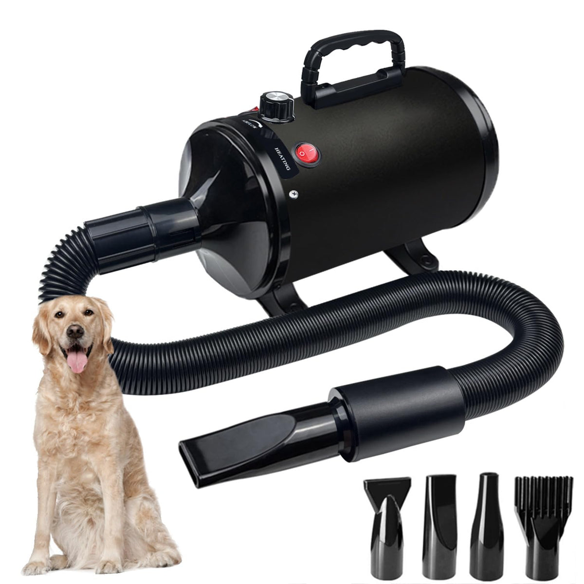 Golada Dog Dryer with high-velocity airflow for fast coat drying after baths.