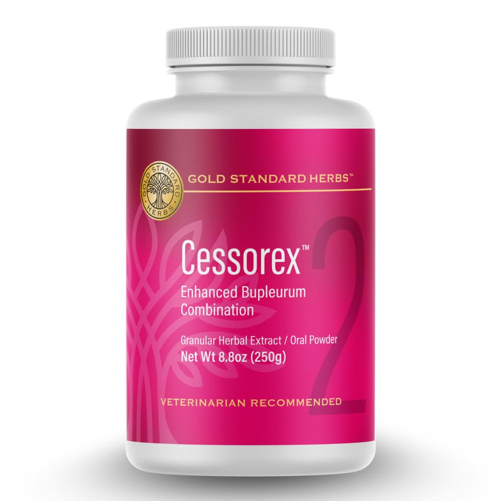 Gold Standard Herbs Cessorex bottle label — all-natural herbal blend for dogs' skin comfort