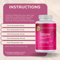 Cessorex measuring spoon ready for precise dog dosing