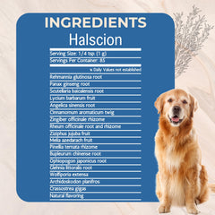 Spoon dispensing Halscion powder enables accurate daily dosing for pets.