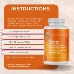 Voltrex label detail shows organic ingredients and GMP-certified quality.