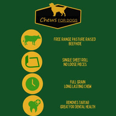 Label notes natural, pasture-raised cattle used in GOLDEN Chews.
