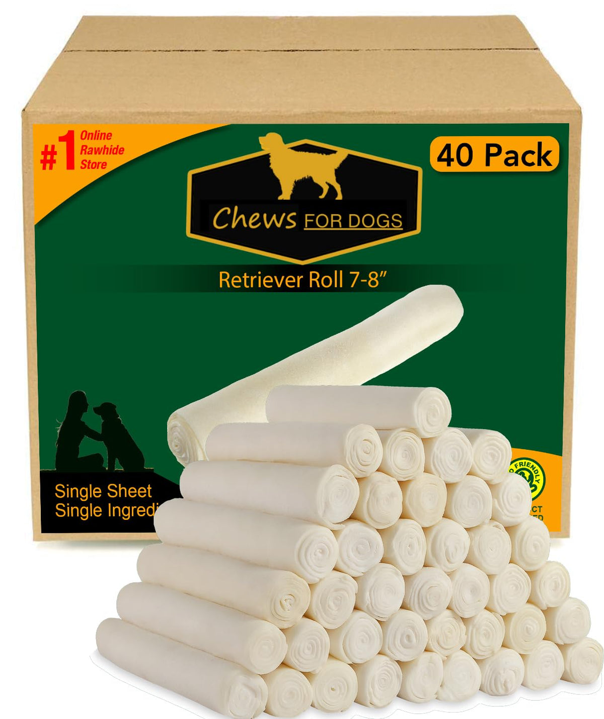 GOLDEN Chews retriever roll packaging highlights all-natural ingredients for healthier chewing.
